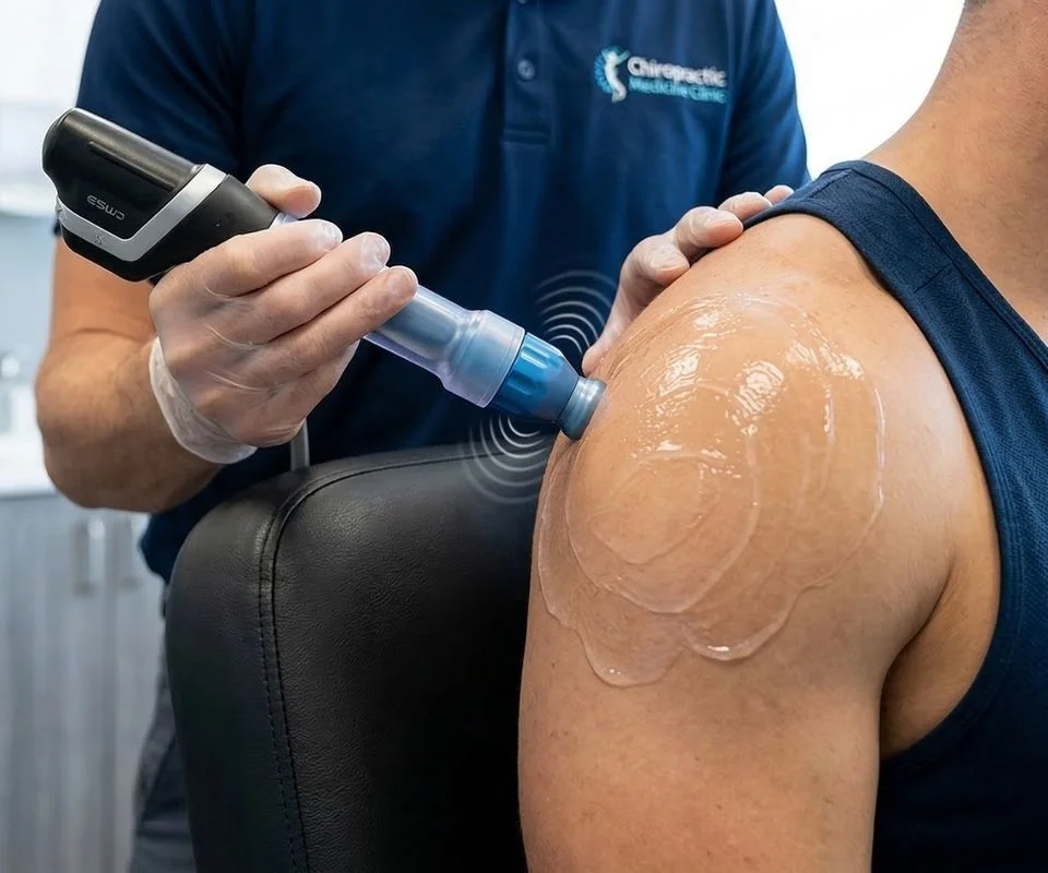 Shockwave therapy equipment at Muscle Works Chiropractic in Coeur d'Alene